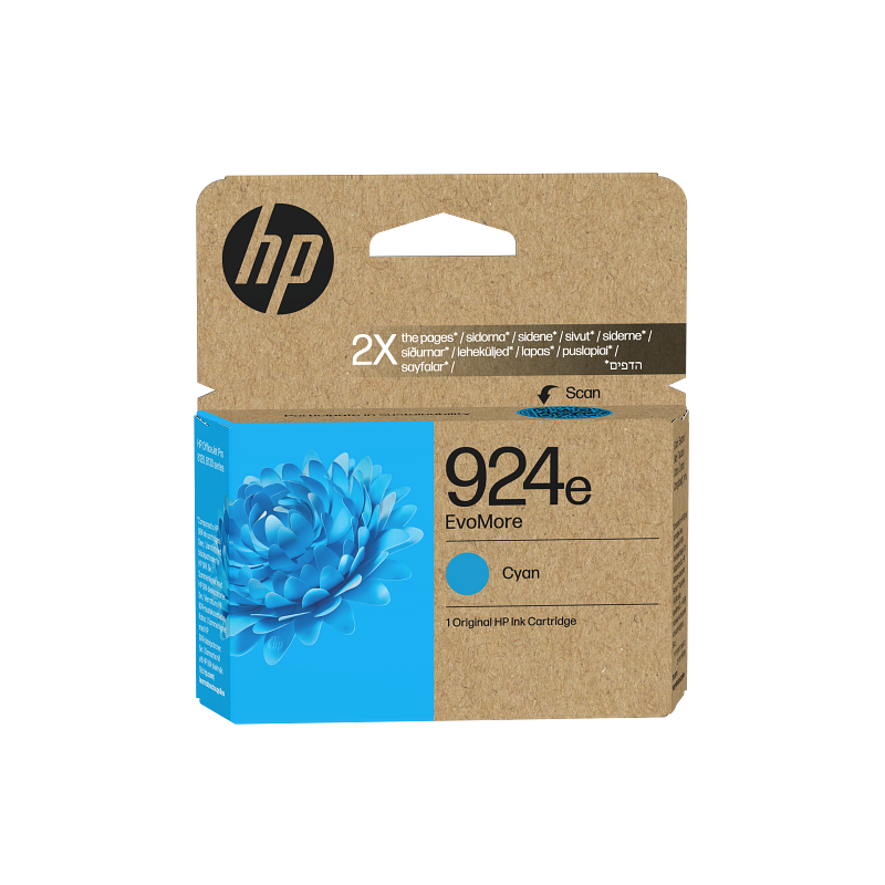 Tinteiro HP EvoMore 924e Original Ciano (4K0U7NE)