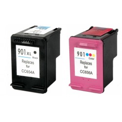 Pack 2 Tinteiros Compativeis  HP 901XL Preto/Colorido (SD519AE)