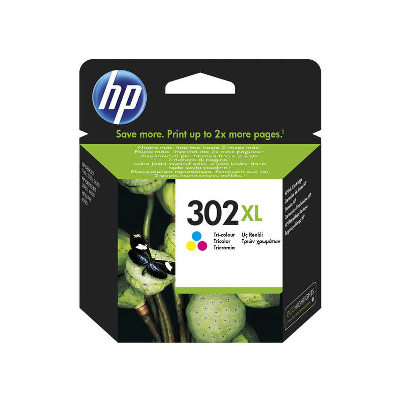 Tinteiro HP 302XL Tricolor (F6U67AE)